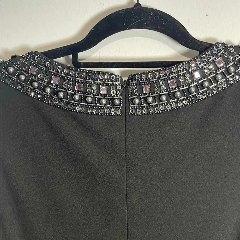 Tahari ASL Cocktail Dress Embellished Neck Ruched Size 14 nwt - Picture 9 of 13